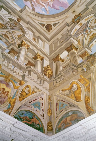 サルデフェトの天井からのトロンプルーイユ、1625年 作： Giovanni Battista Carlone
